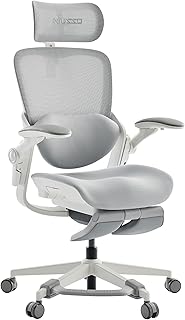 MUSS E80 Muse FemmePosture™ Cadeira ergonómica para mulher, 135° Inclin. & SOP. Lumbar 3D, Rep. Cabeça 4D 17 cm, Rep. Pé...