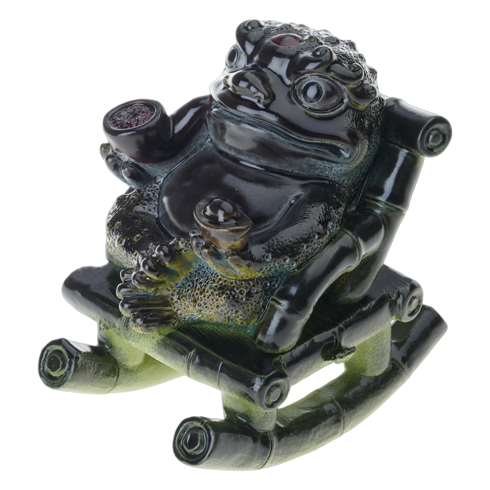 Kalttoy Resins Rocking Chair Frogs Teas Pet with Exquisites Craftsmanship Temperature Sensitive Color Changing for Home Decors Heat Activated Color Changing Teas Pet