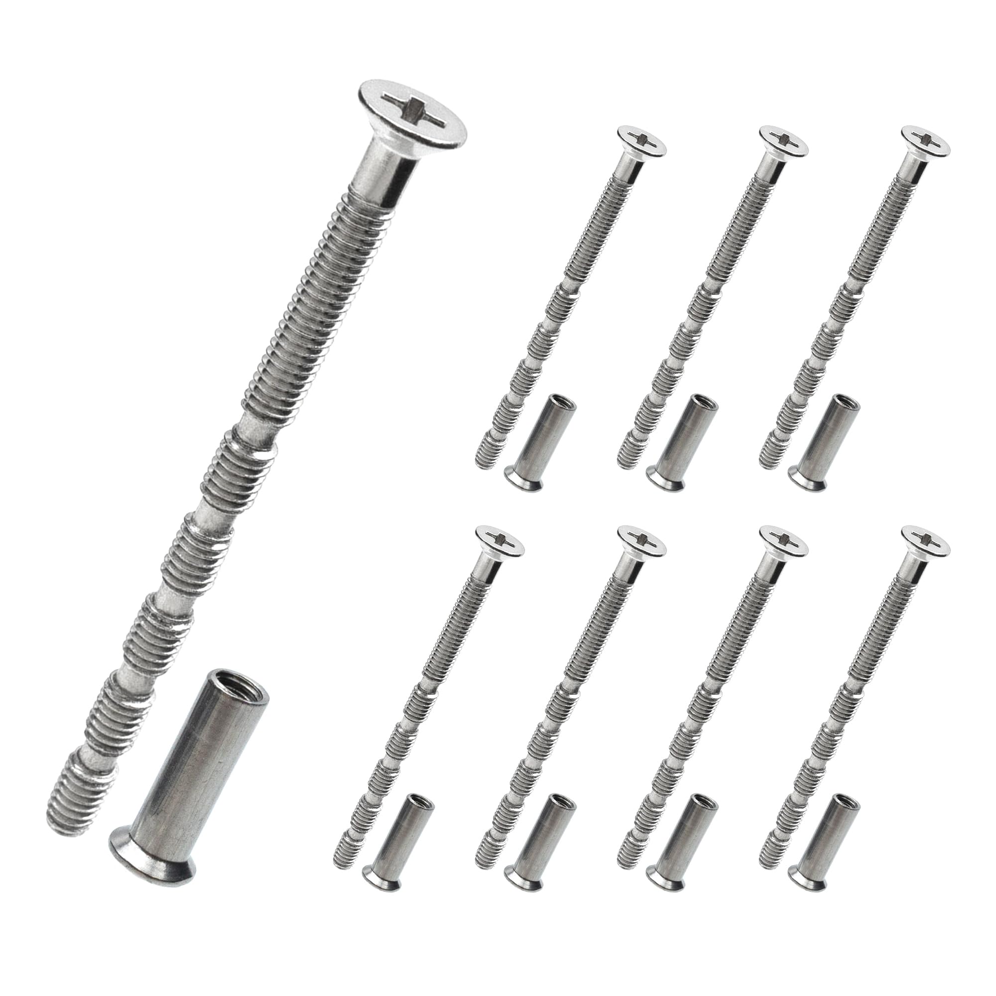 BlingKingdom 8 Sets M4 Bolt Connecting Screws and Sleeves, Stainless Steel Adjustable Length Long Screw Door Handle Fixers for Hollow Door Handles Knobs Escutcheons and Others (60MM)-image-33