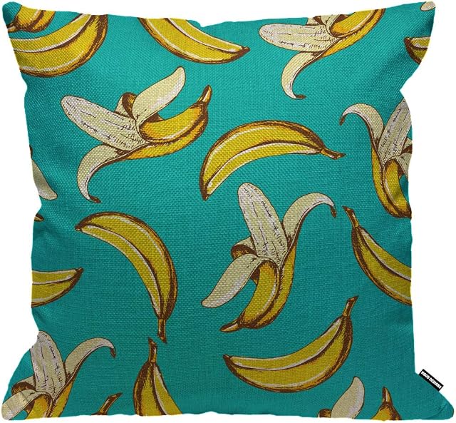 HGOD DESIGNS Cushion Cover Banana Banana Fruit Pattern Sketch Style Throw Pillow Cover Home Decorative for Men/Women/Boys/Girls living room Bedroom Sofa Chair 18X18 Inch Pillowcase