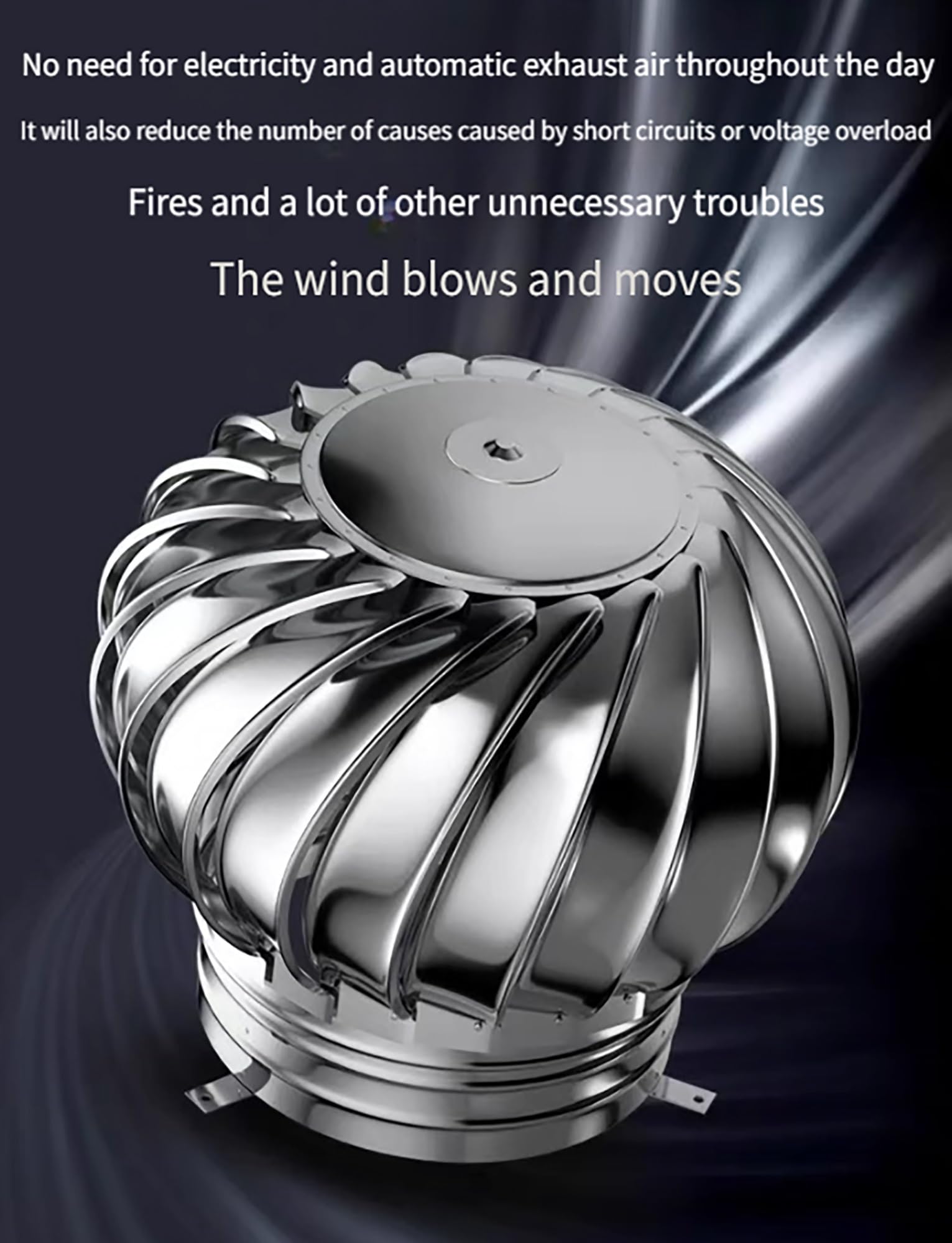 Tapa giratoria para chimenea, rejilla de ventilación giratoria de acero inoxidable para chimenea y techo, protección contra la lluvia