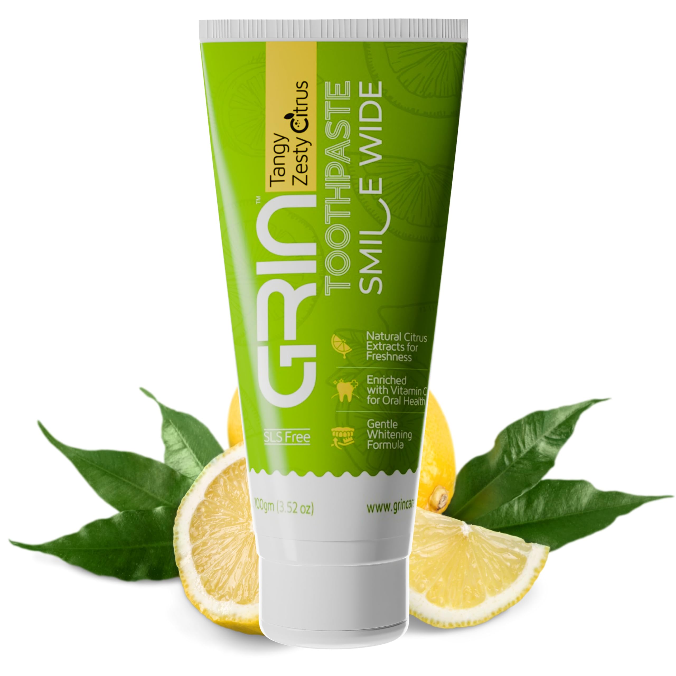 GRIN Natural Oral Care Toothpaste |Teeth Whitening | Healthy Gums & Oral Care | Long Lasting Freshness | SLS Free Toothpastefor Adult and Kids (100 Gram, Tangy Zesty)-image-30