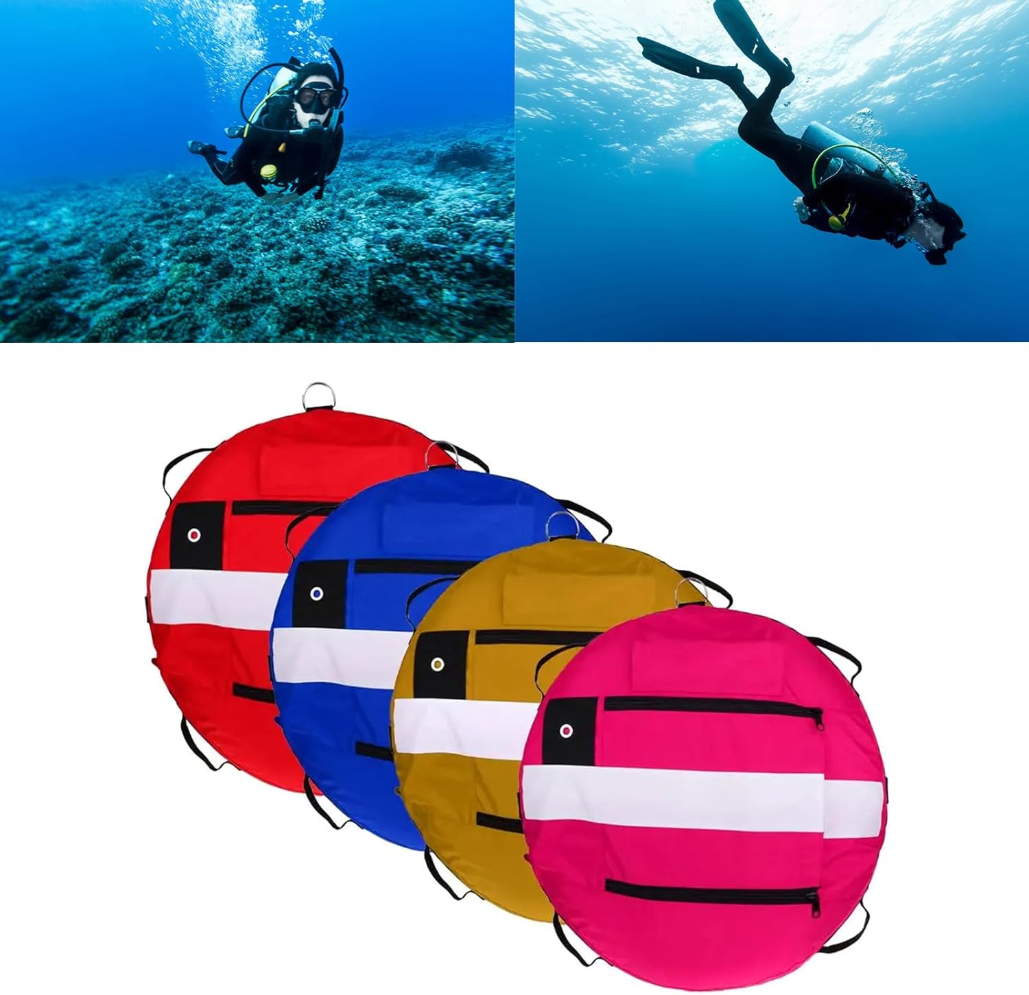 Dives Training Buoys Inflatable Float Freediving Spearfishing High Visible Scubas Diving Surfaces Marker Scubas Diving Inflation Surfaces Marker