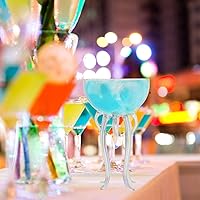 Vista 2 de Copas de pulpo, medusas, copas de vino de pulpo, vaso de cóctel, copa de vidrio creativo, copa de jugo para tostar, vaso para cocina, bar, boda