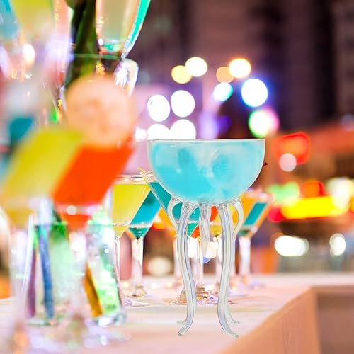 Miniatura 2 de Copas de pulpo, medusas, copas de vino de pulpo, vaso de cóctel, copa de vidrio creativo, copa de jugo para tostar, vaso para cocina, bar, boda,