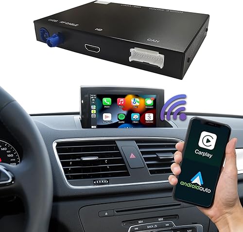 Road Top Módulo inalámbrico Carplay Android Auto para Audi Q3 2014-2018 año con versión de software RMC (no apto para MMI 3G +), kit de