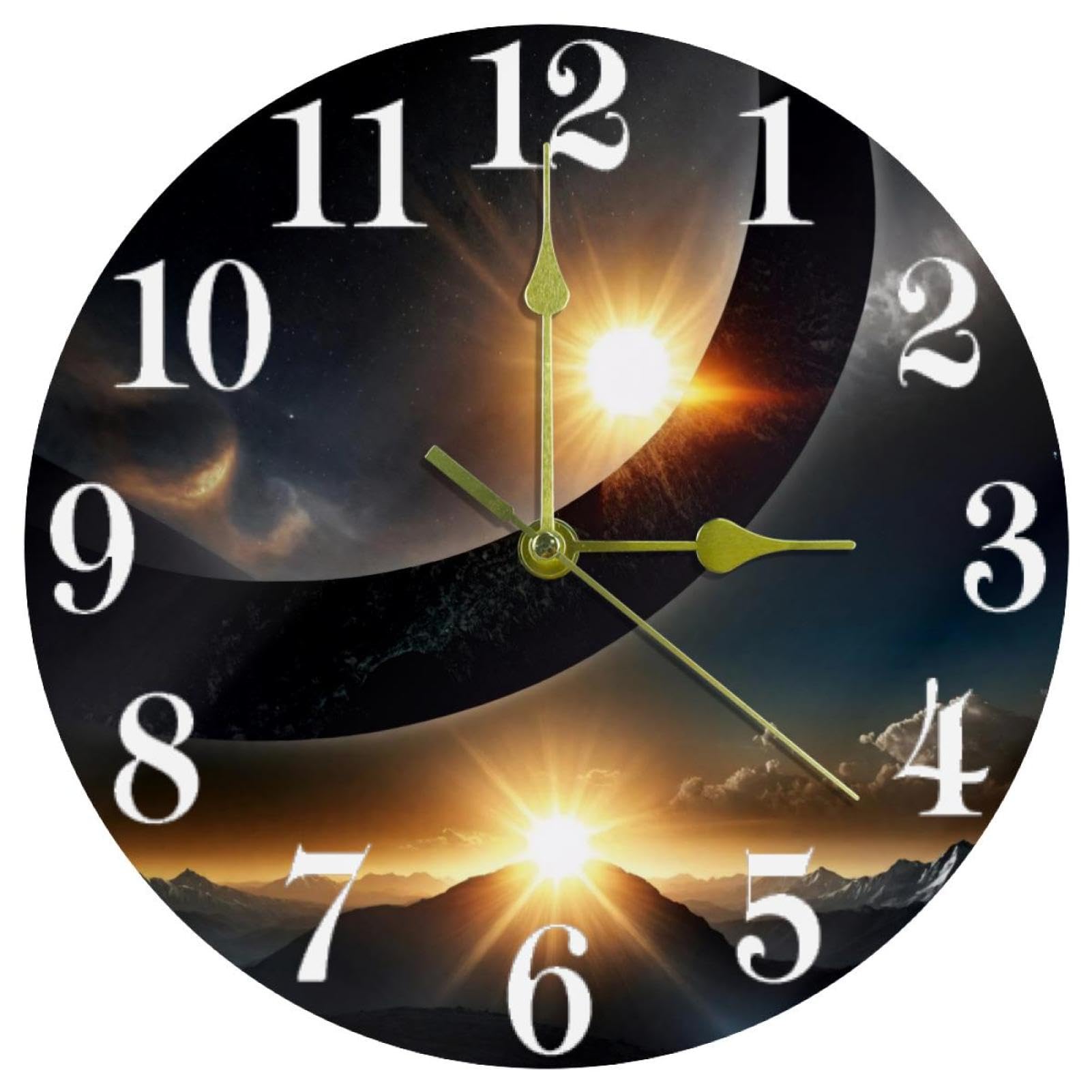 Horloge murale silencieuse à quartz et énergie solaire pour un sommeil sans tic-tac