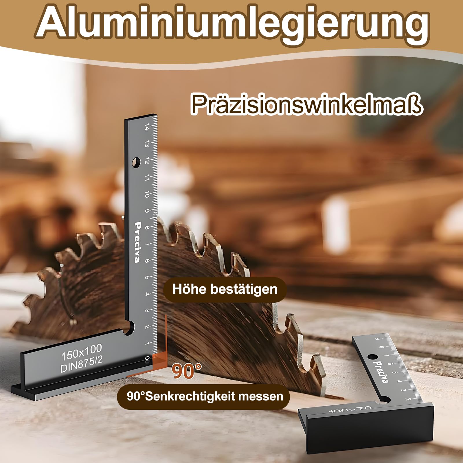 Schlosserwinkel Set 2 Stück, 90° Anschlagwinkel mit Größen 100 x 70mm und 150 x 100mm – für präzise Arbeiten im Metallbau und Werkstatt