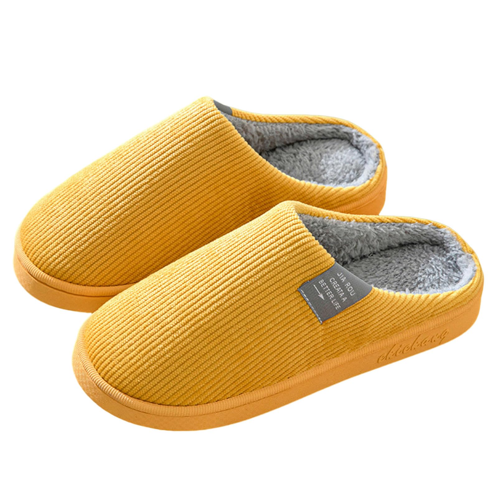 Ciabatte Donna Invernali Pantofole Invernali Uomo E Donna - Morbide, Calde, Antiscivolo, Peluche, Ideali per Casa E Coppie-yellow-38~39