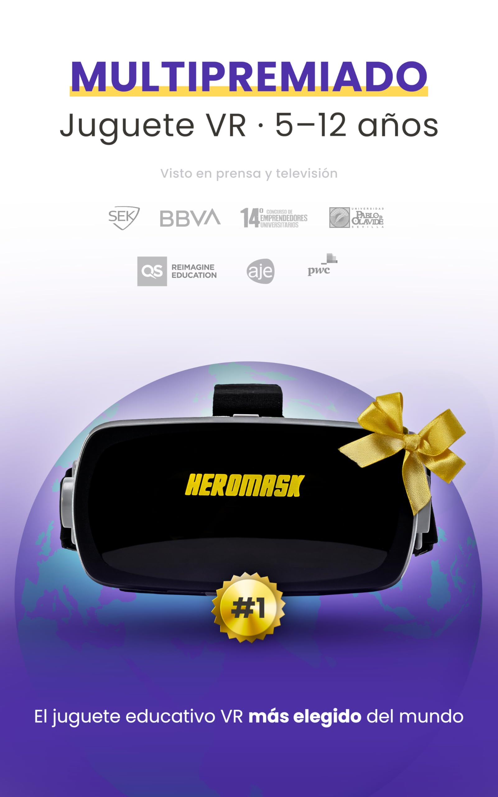 Heromask Languages: Virtual Glasses + Games (5-12 years) ― Gift that motivates you to learn English, Chinese and other languages while playing VR video games - 3
