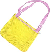 Vista 12 de UTTPLL Bolsa de playa de malla colorida ajustable para niños, bolsa de red de secado rápido para conchas marinas que recolecta arena juguete