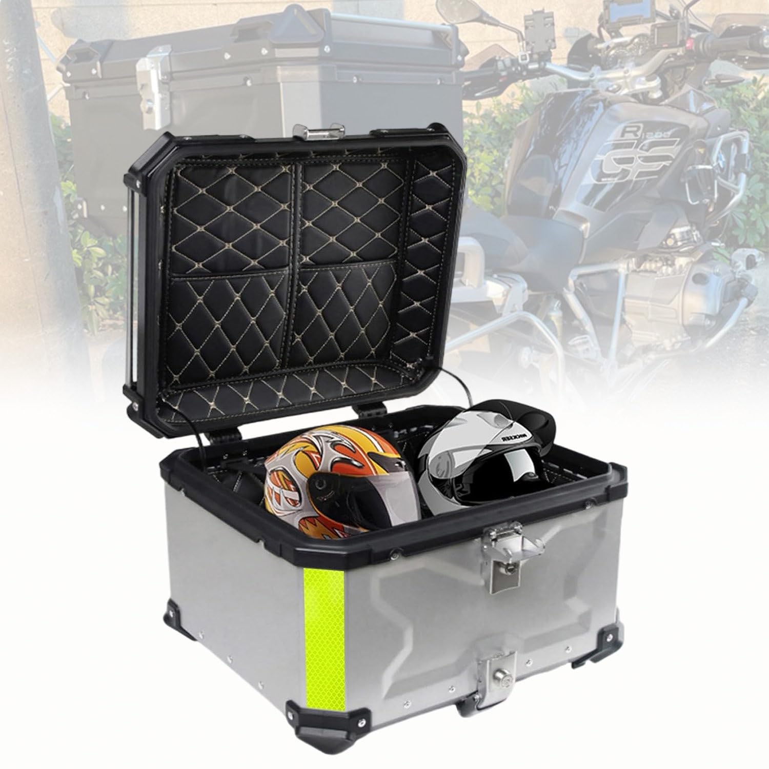 Carter arrière de moto en aluminium 100L pour sécuriser vos bagages et casques