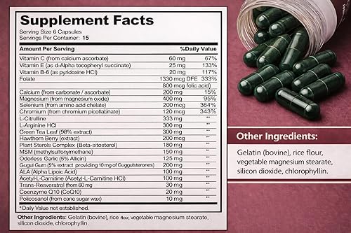 Miniatura 2 de Cardiavite+. Apoya el colesterol y el triglicérido saludables. Certificado GMP, sin gluten. Fabricado en Estados Unidos