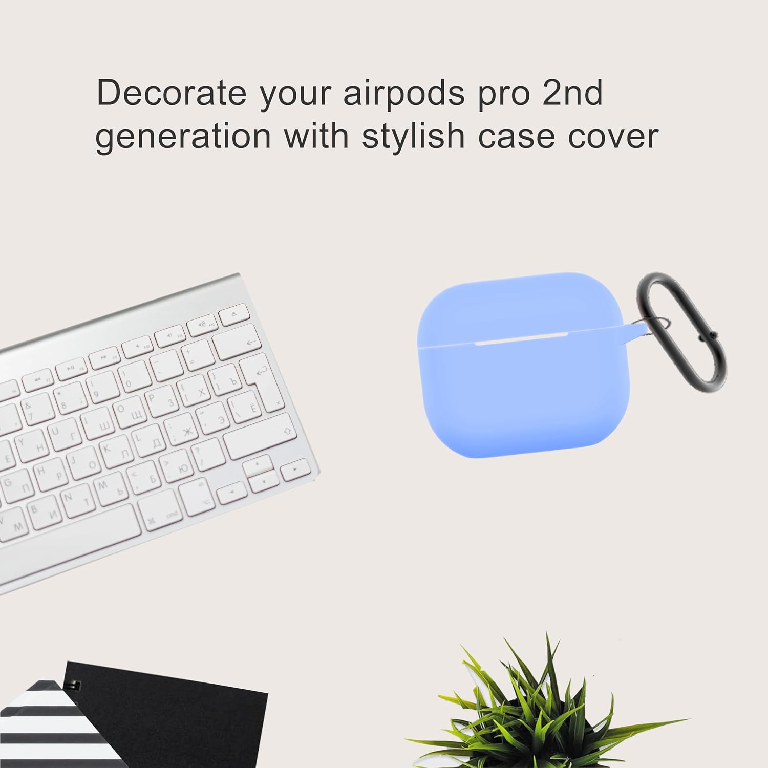for Airpods pro 2 Case Cover, Men Women with Carabiner for airpods pro 2nd Generation Charging Case - Sky Blue image 4