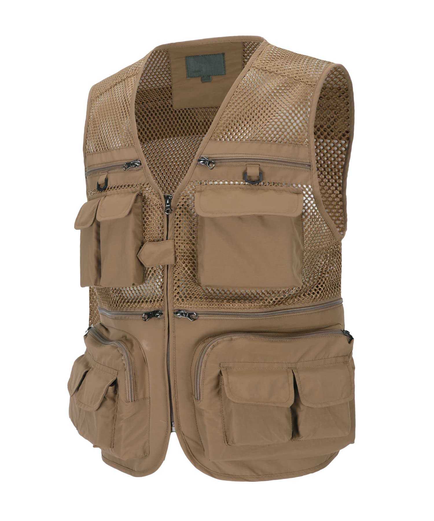Homme Gilet de Pêche Sans Manches Veste avec Multi-Poches Gilets de Loisirs en Maille Léger Respirant à Séchage Rapide Gilet de Plein air Veste de Sport de Photographie