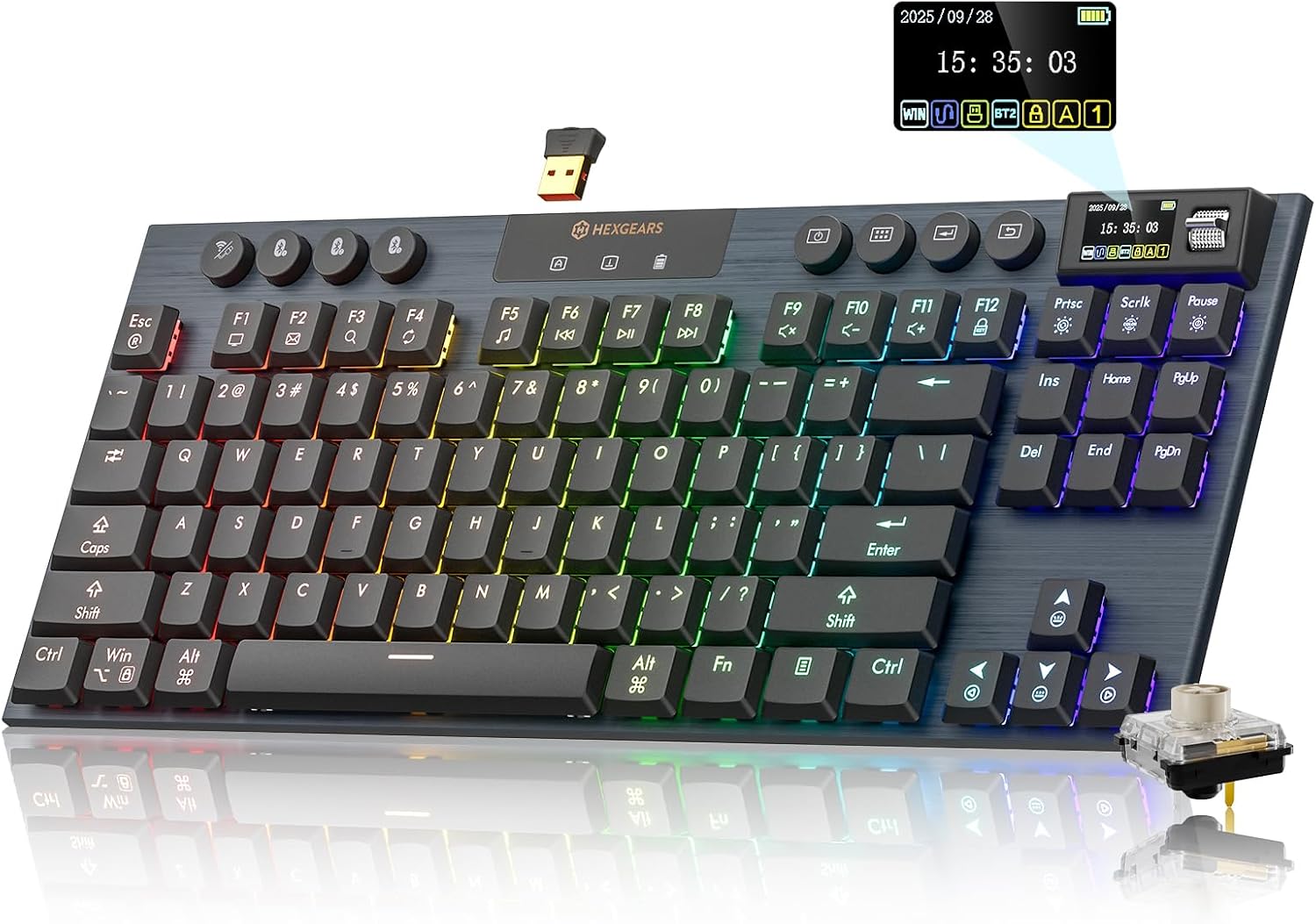 Hexgears Immersion A3 Low Profile Wireless Mechanical Keyboard, Silent