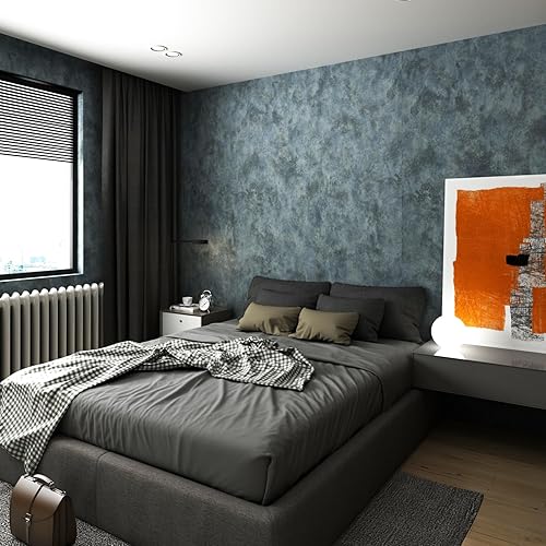 Miniatura 4 de Papel de contacto de mármol azul marino mate de 15.74 x 196 pulgadas para encimeras, papel tapiz de mármol autoadhesivo impermeable para dormitorio,