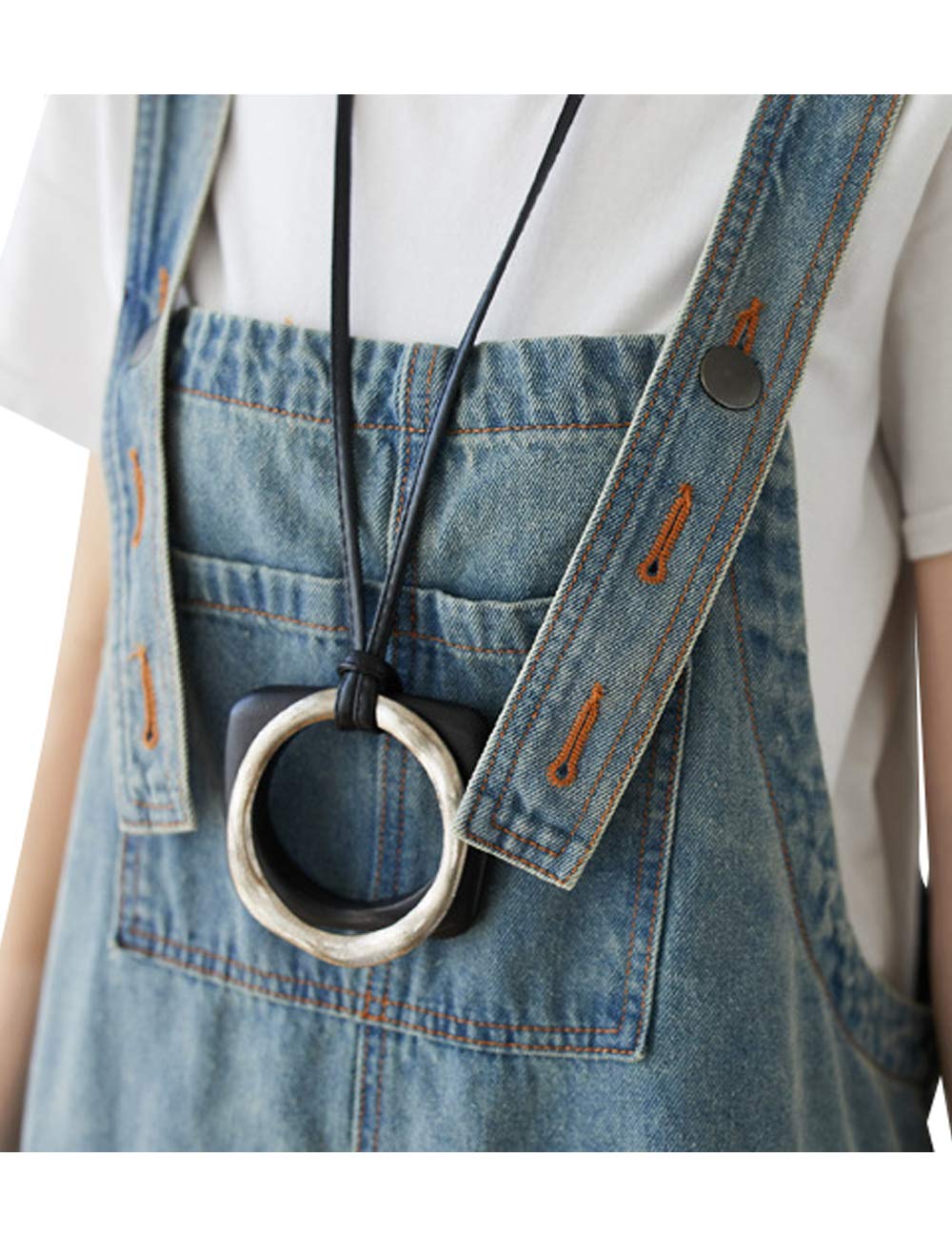 Damen Jeans Latzhose Overalls mit Taschen