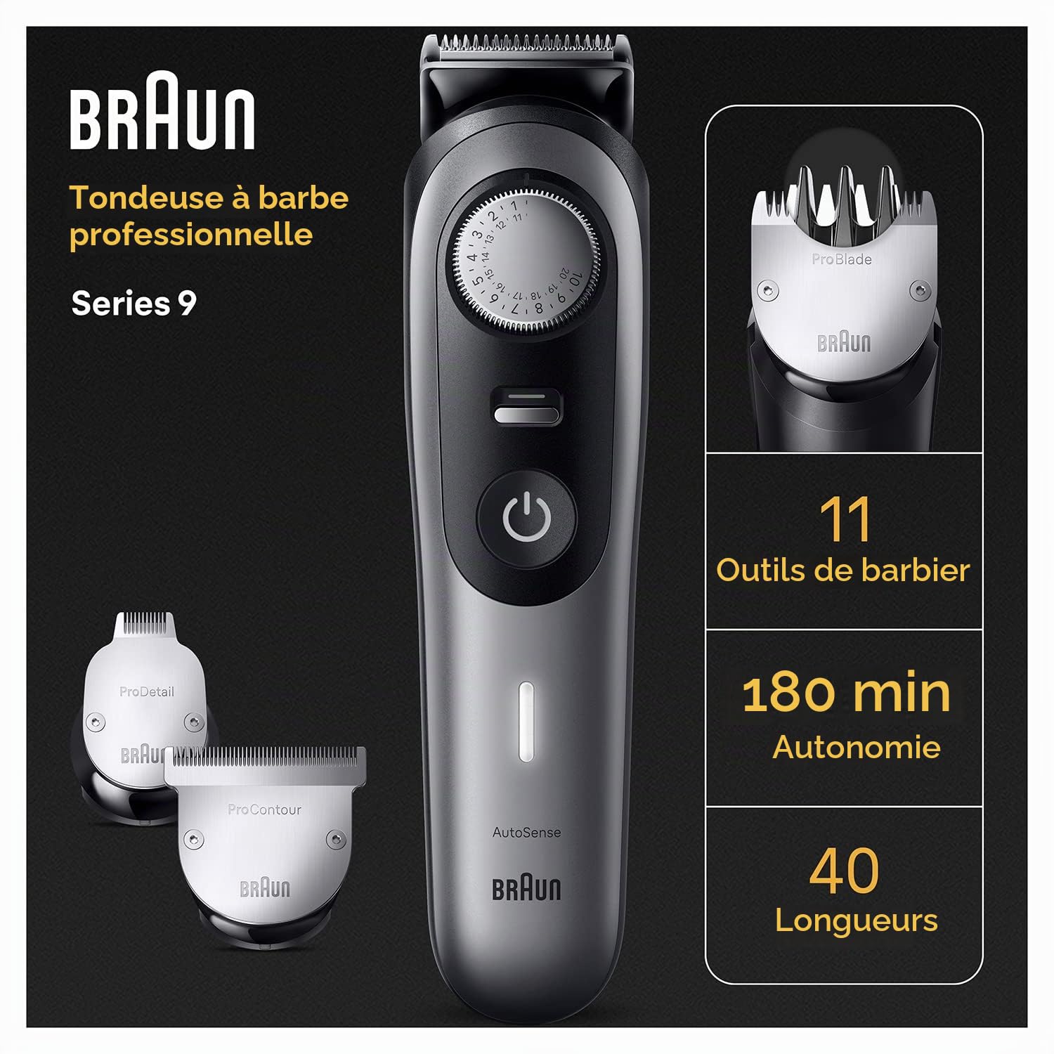Braun Series 9 BT9420 Beard Trimmer with Professional Tools and