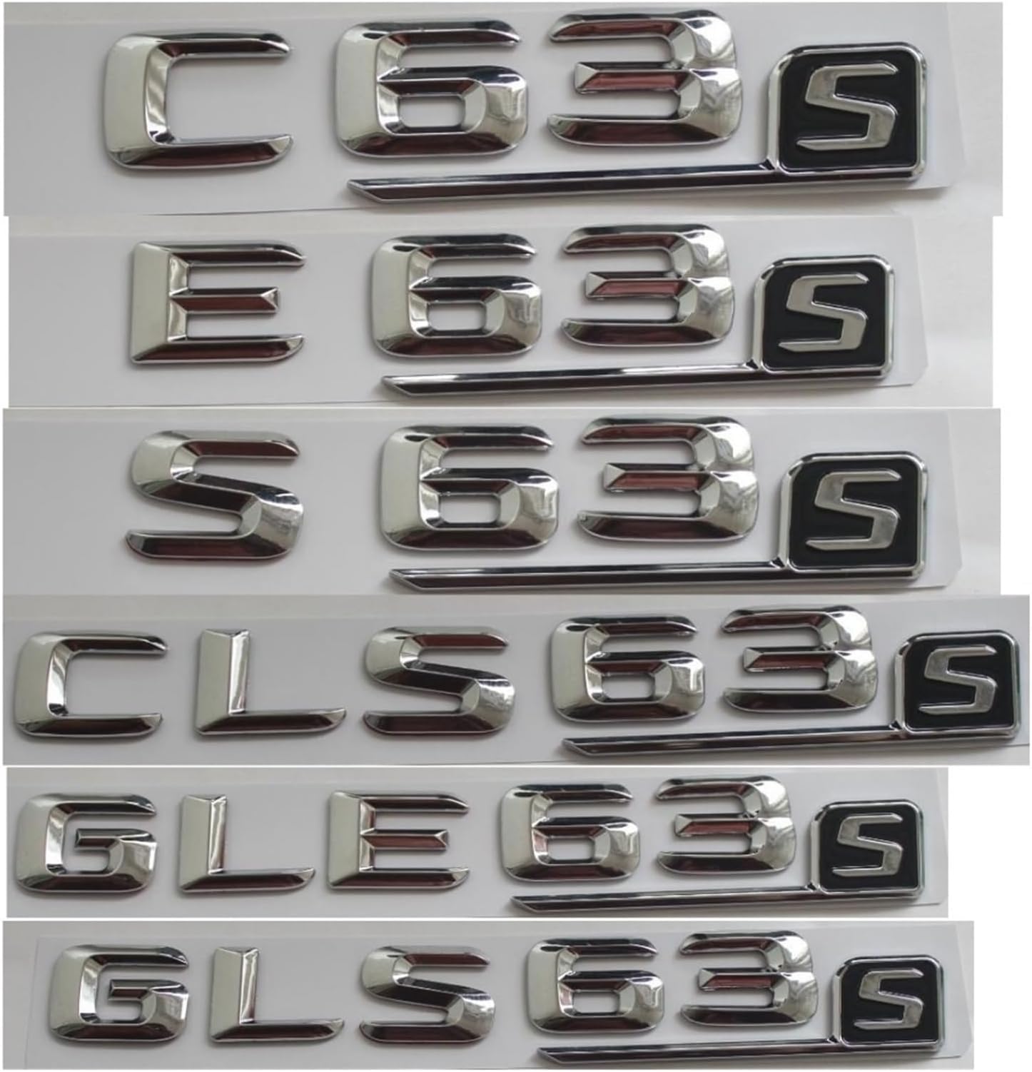 3D Chrome Letters Trunk Emblems Badges Compatible with C63s E63s S63s CLS63s GLE63s GLS63s S CDI(CLS 63s)