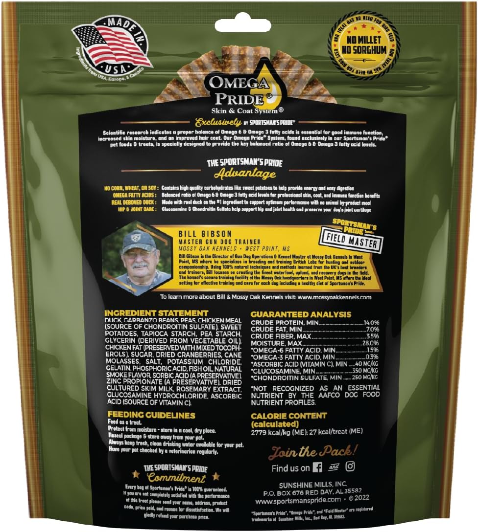 Sportsman's Pride Field Master Active Hip & Joint Duck, Sweet Potato & Berry Recipe Grain-Free Jerky Bites Dog Treats, 20 oz.