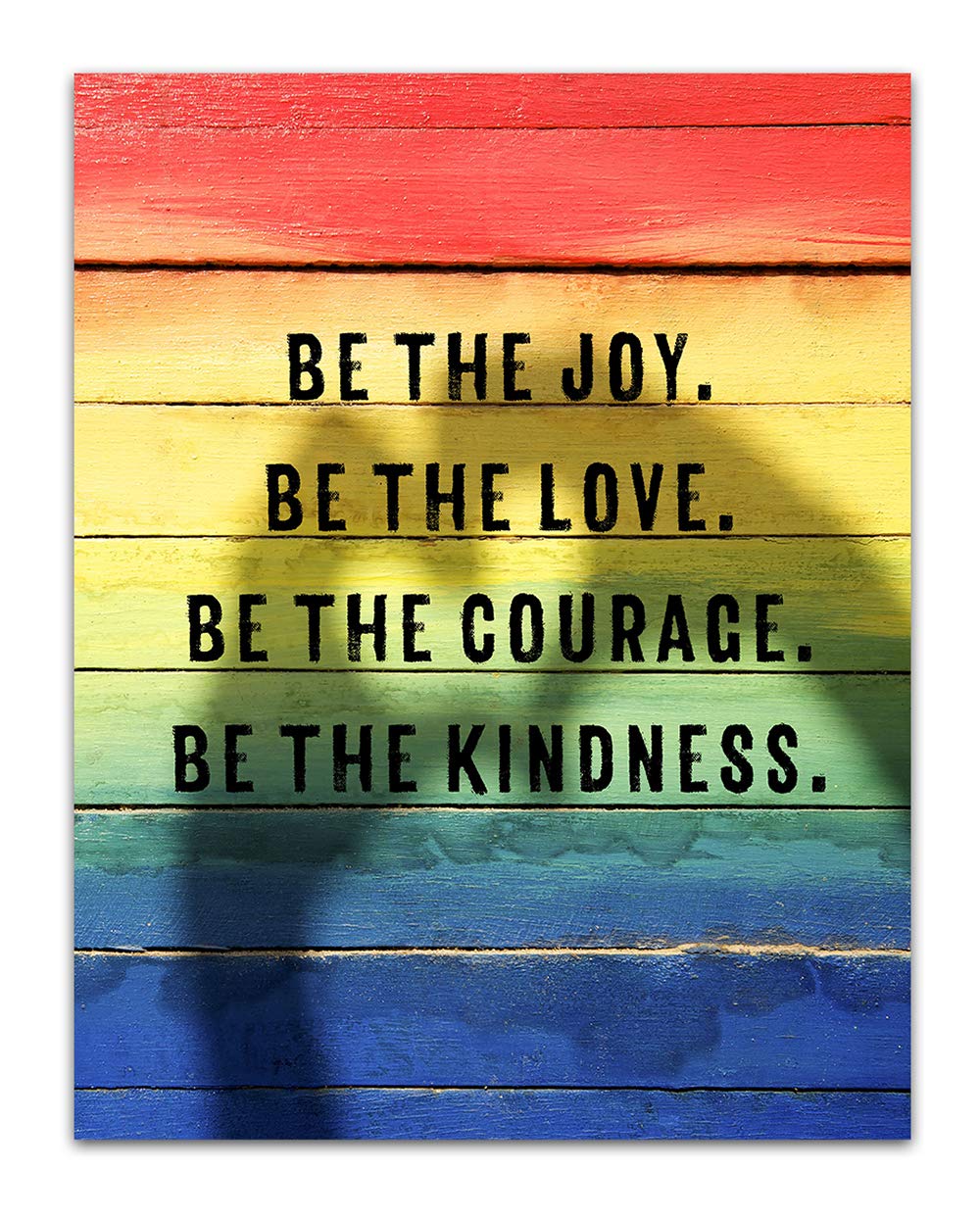 TJ Originals - Be Grateful. Be Graceful. Be Kind , Inspirational Wall Art- Unframed 11 x 14 Inspirational Quotes , Motivational , Positive Wall Art , Living Room , Office Wall Decor Modern , Gift for Family & Friends under $15 (Pride)