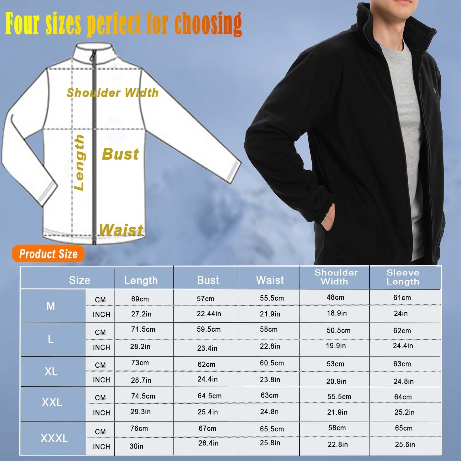 TOUVE Chaqueta Térmico Eléctrico para Hombre y Mujer, Chaleco Calefactable Eléctrica USB con 3 Niveles de Temperatura con 5 Hojas de Calefacción Chaleco Calefactable para Hombre Mujer (Sin bateria)