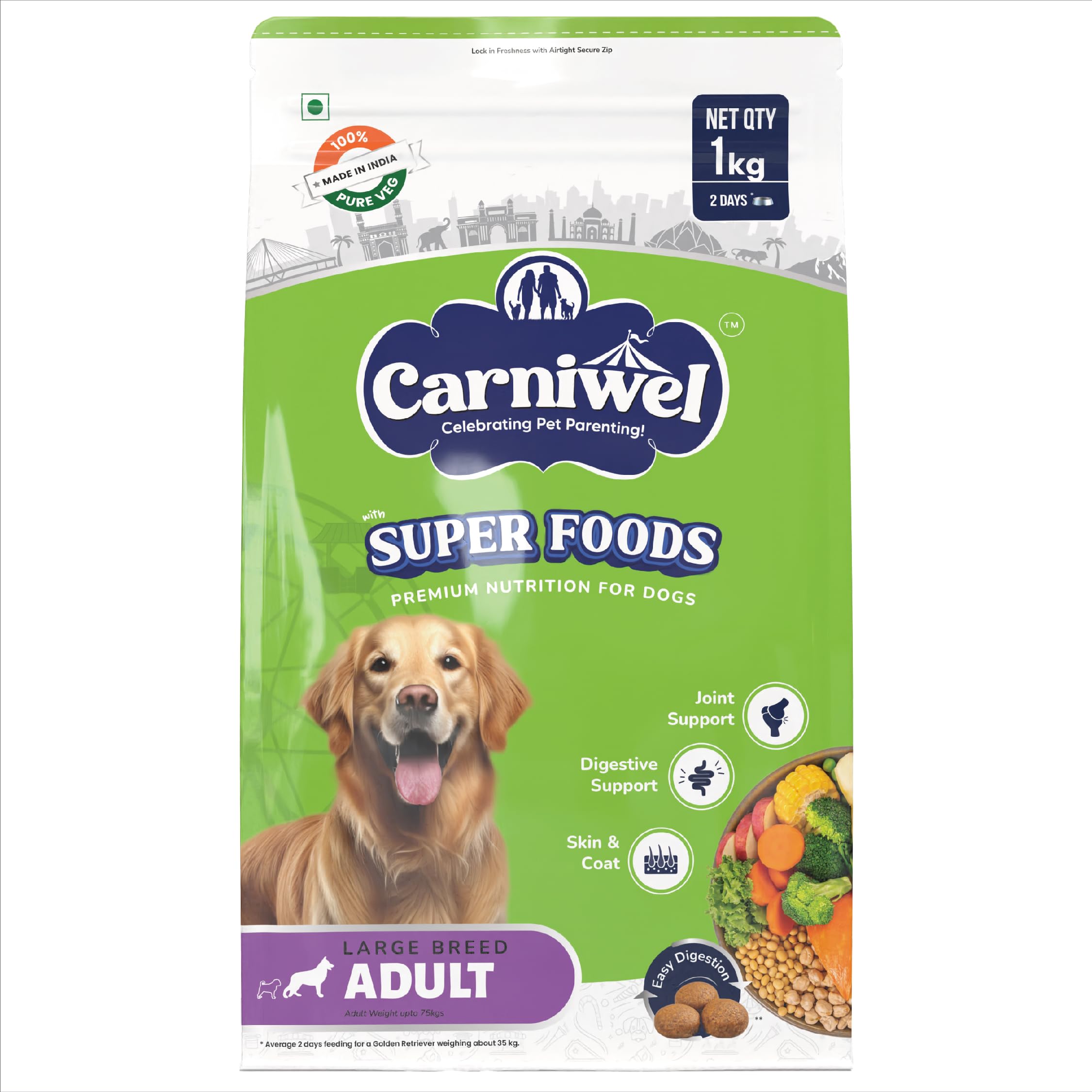 See full amazon price history chart for Carniwel Dry Dog Food with Superfoods | 100% Vegetarian | Fresh & Natural Ingredients | Highly Palatable | GMO Free | Premium Nutrition for Large Dogs, Adult, 1 kg Carniwel Dry Dog Food with Superfoods | 100% Vegetarian | Fresh & Natural Ingredients | Highly Palatable | GMO Free | Premium Nutrition for Large Dogs, Adult, 1 kg (B0D8J7GMV8) Amazon Price History, Amazon Price Tracker