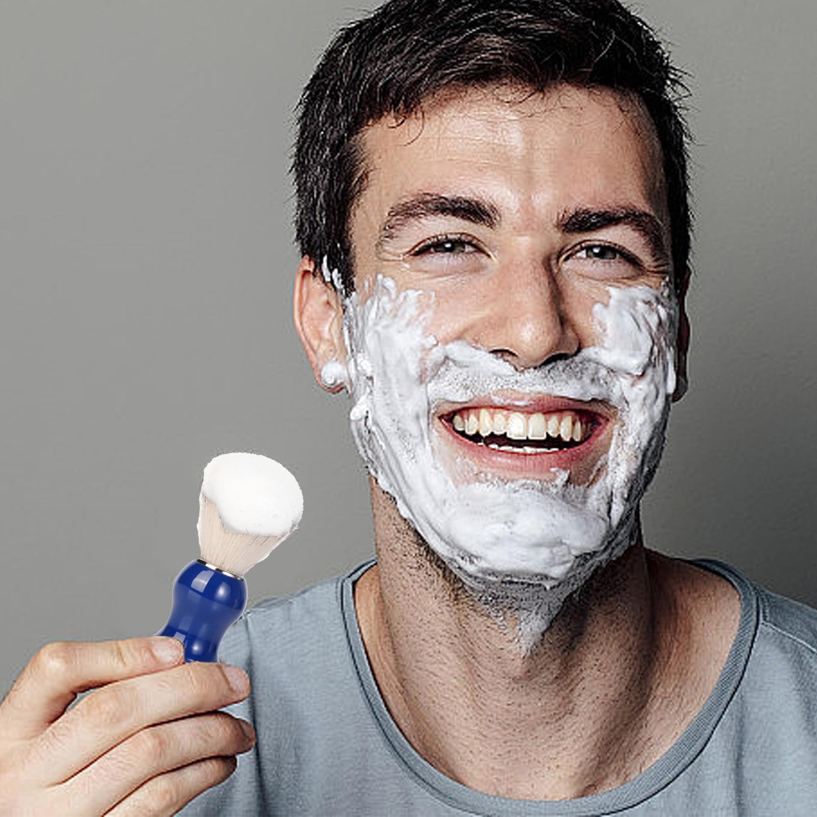 Pennello Per Crema Da Barba Manico Ergonomico Setole Morbide Per Crema E | Pennello Da Rasatura Per Uomo Barbuto Portatile Festa Del Papà Compleanno San Uomini Barbuti