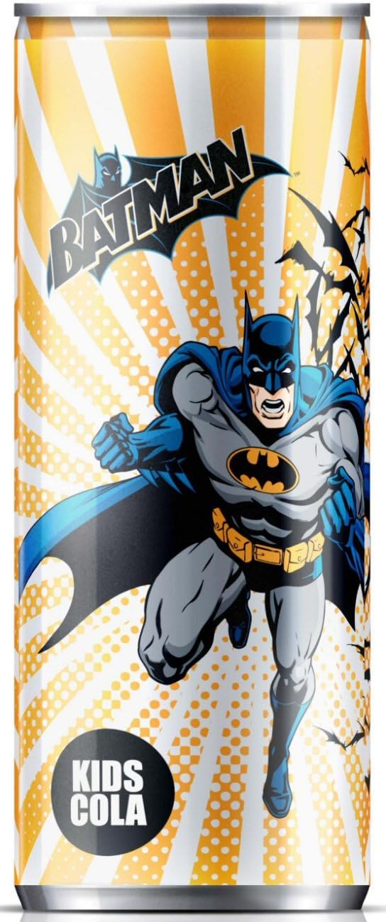 The Drinks: "Batman" Kids Cola Drink 8.45 Fluid Ounce (250ml) Bottles (Pack of 6) [ Italian Import ]