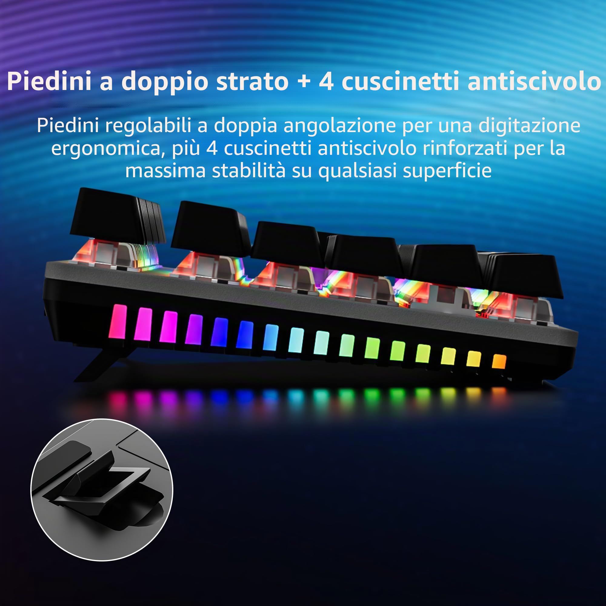Newmen GM325Pro, tastiera meccanica a 104 tasti, retroilluminata a LED, con cavo, con pannello in metallo hot-swap, tasti neri in ABS, tastiera meccanica da gioco, per Windows, laptop, PC