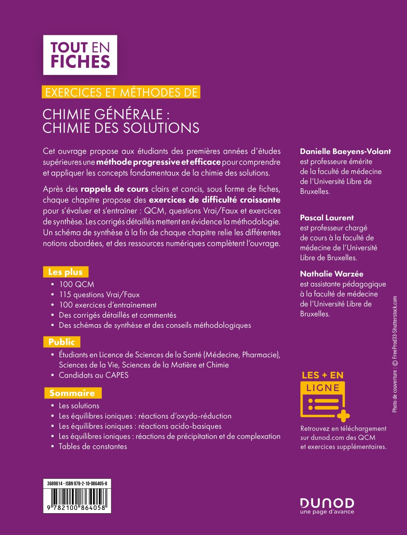 Exercices et méthodes de chimie générale : chimie des solutions -3e éd.