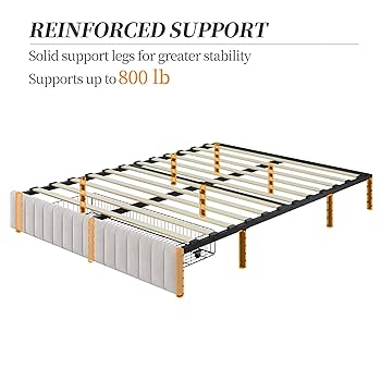 Amazon.com: Yaheetech Queen Bed Frame Upholstered Platform