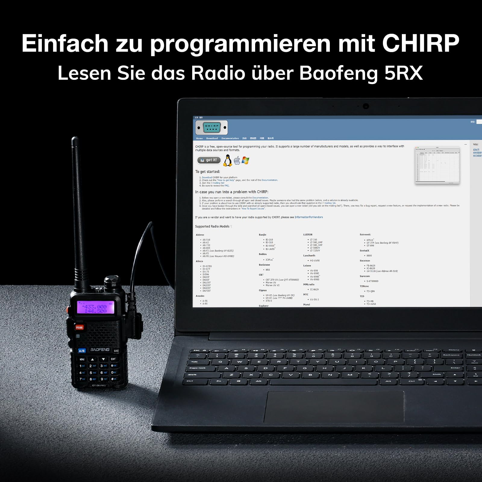 BAOFENG GT-5R Pro Walkie Talkie Dual Band Funkgerät | für UHF VHF 144-146/430-440MHz Handfunkgerät mit 128 Kanälen, VOX, Chirp, 1800mAh Akku, Headset für Erwachsene (1 Stück)