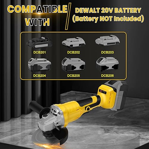 Miniatura 5 de Amoladora angular inalámbrica para batería Dewalt de 20 V máximo, amoladora sin escobillas de 10000 rpm, herramientas eléctricas con muelas y mango