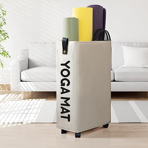 Caroeas Estante de almacenamiento para esterilla de yoga, accesorios de soporte para esterilla de yoga, almacenamiento de equipos de gimnasio en