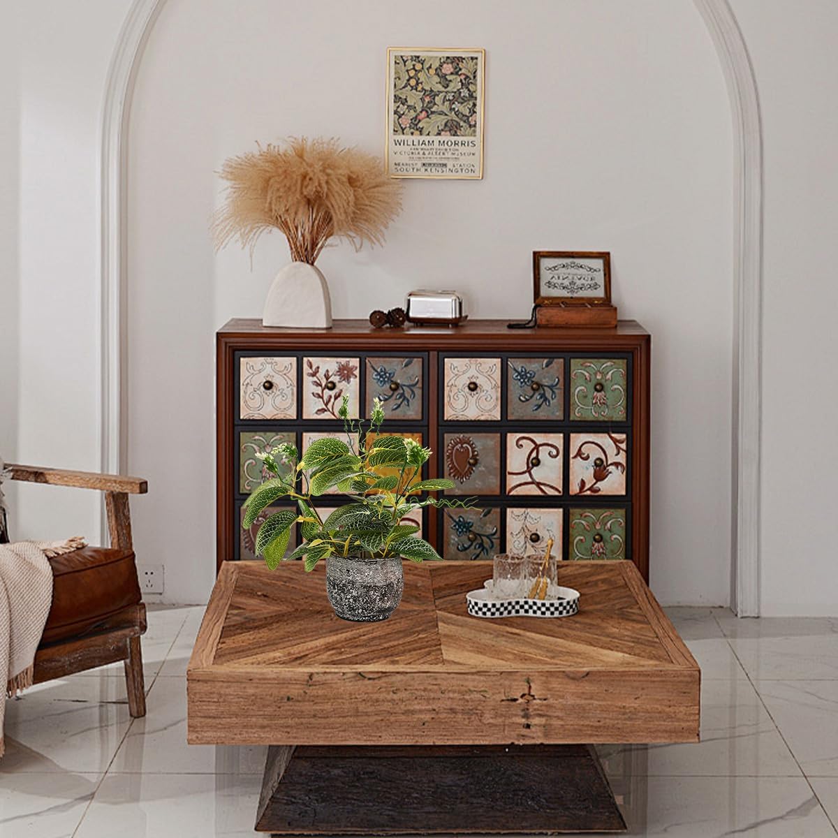 12.8'' Artificial Hoya Vine Plant in Rustic Black Cement Pot, Realistic Faux Leaf Potted Plant for Indoor Home Office Bathroom Living Room Shelf Tabletop Decoration, No Watering Needed - Image 6