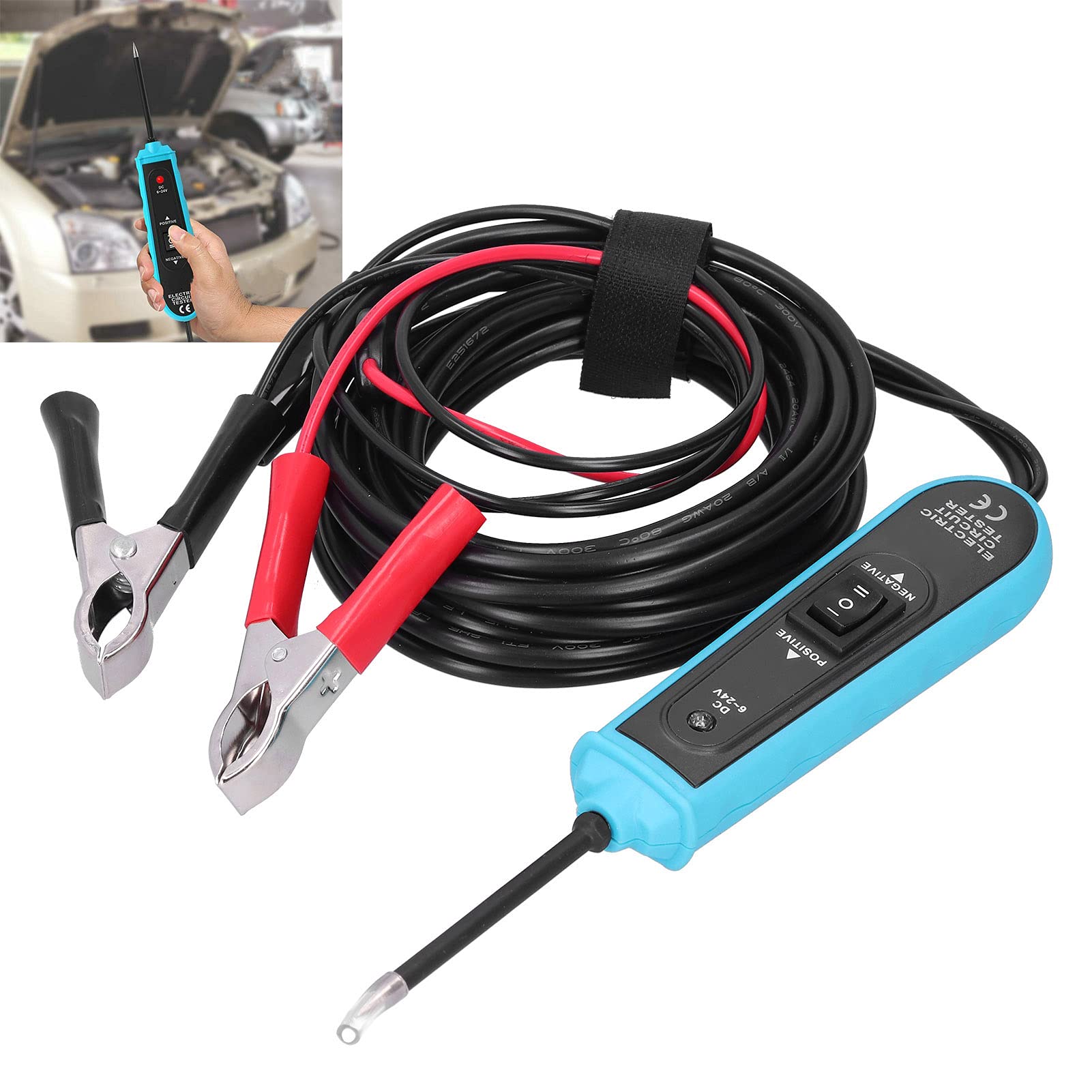 Probador de Polaridad Protección contra Sobrecarga Herramienta Eléctrica Automotriz para Probar Polaridad 6-24 V para Técnicos de Automóviles