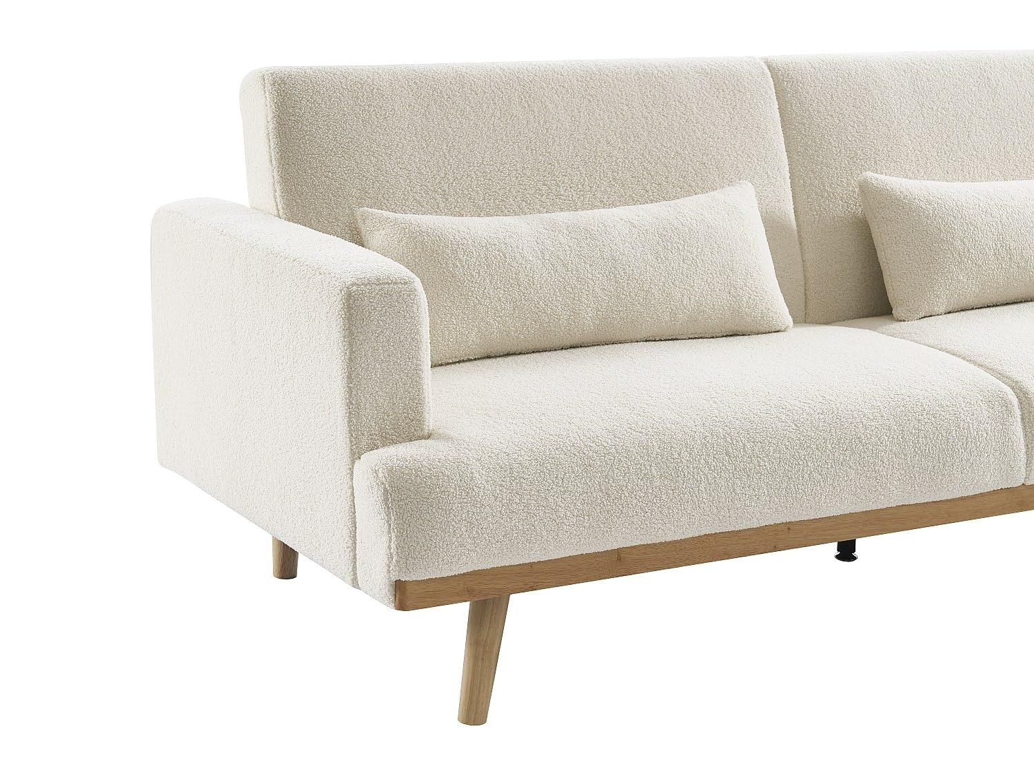 Klappsofa 3-Sitzer mit Schlaffunktion - Bouclé-Stoff - Weiß - ESME