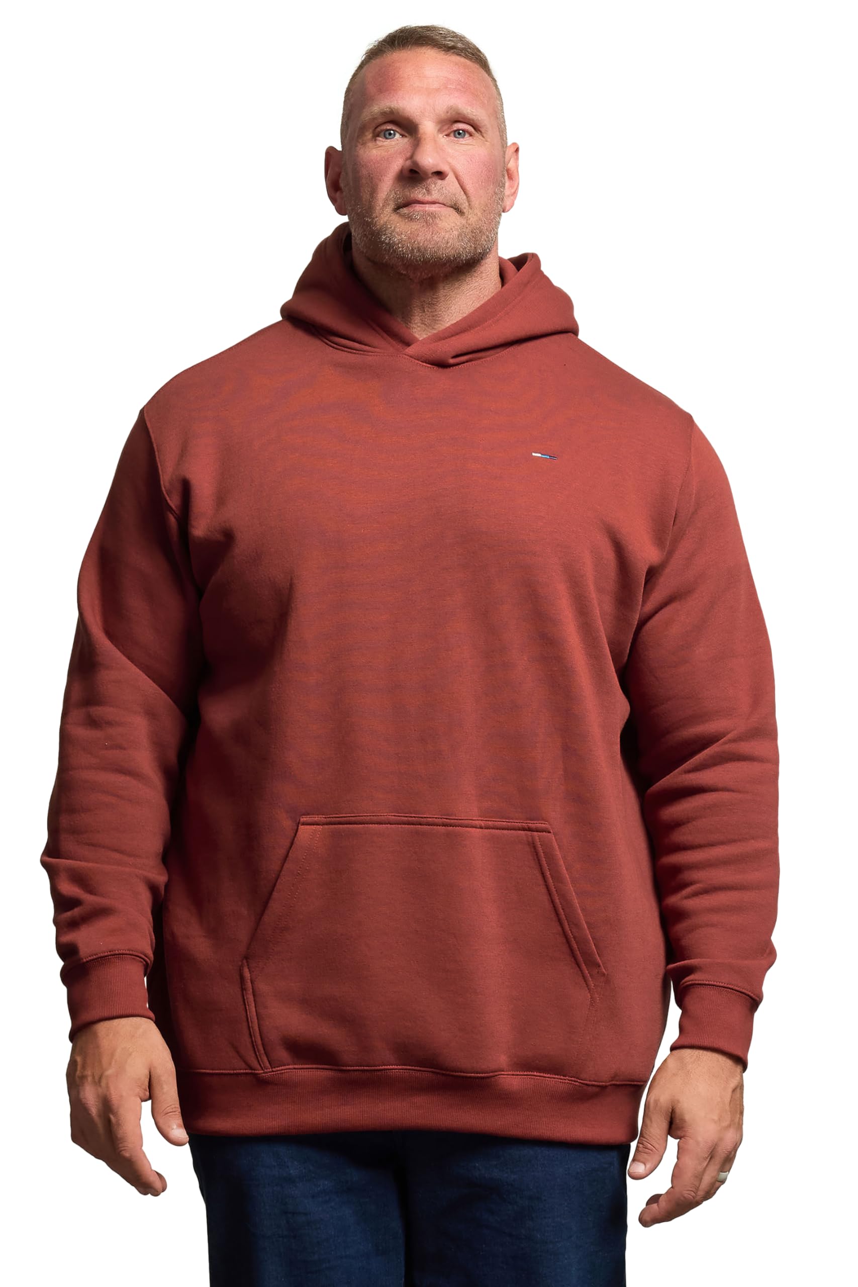 BadRhino Big & Tall Burnt Hoodie - Men's - Plus Size Curve Red