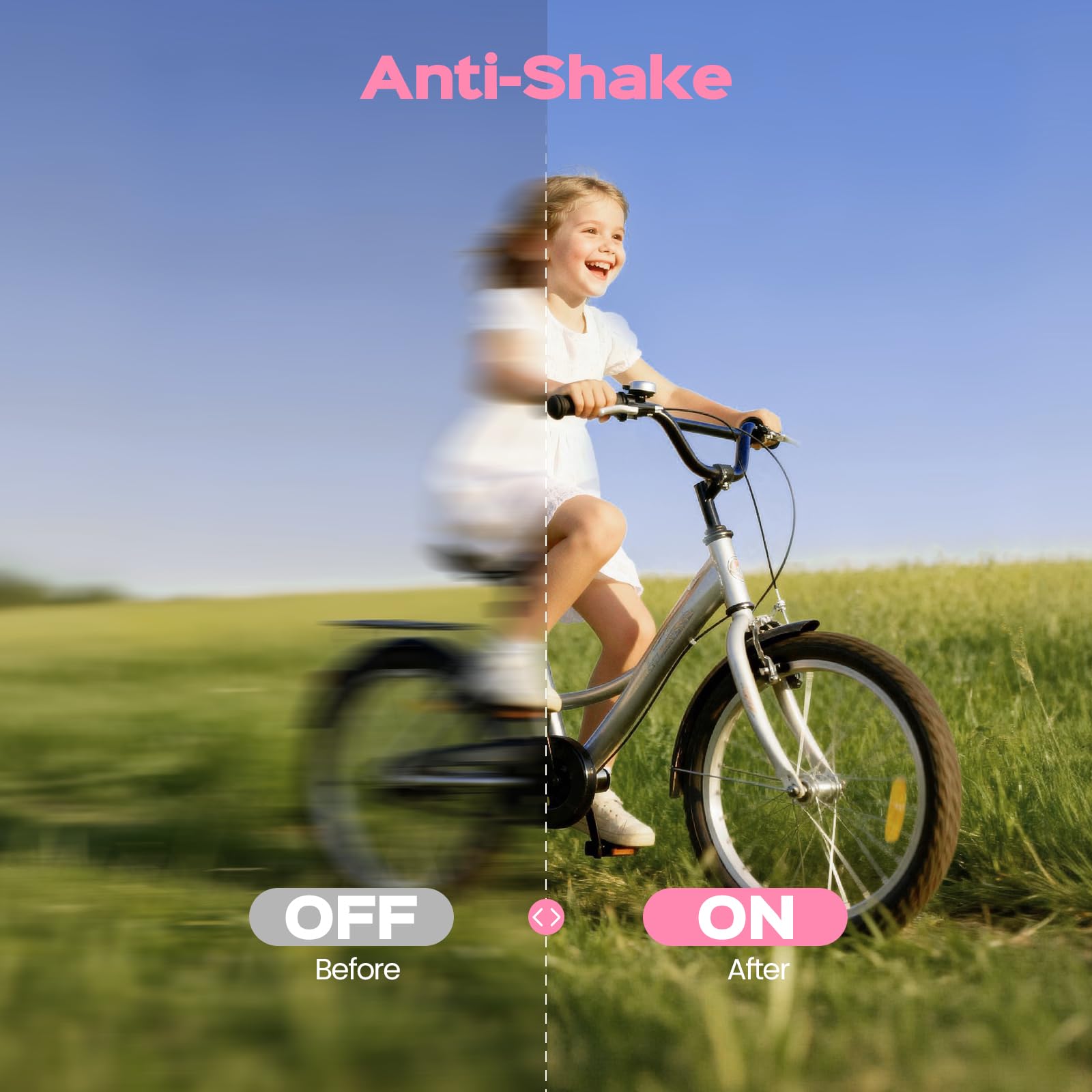 Digitalkamera Kinder 4K 48MP 2,8 Zoll Anti-Shake 16X Zoom Vlogging Kamera Rosa