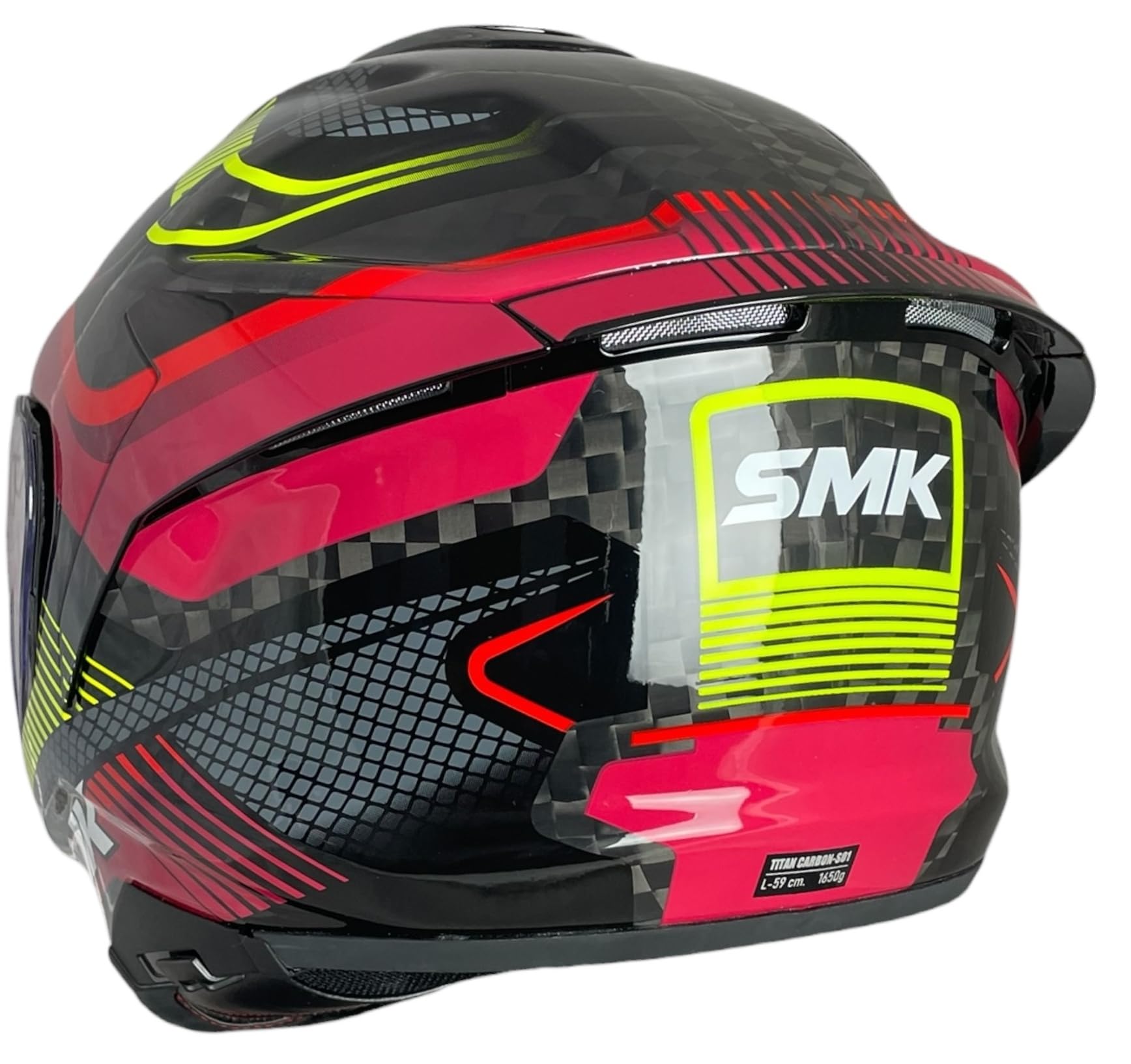 Casco Integral de Moto SMK Titan Carbon Razor GL234 – Fibra de Carbono Decorado Brillo, Ligero, Deportivo, y Visor Antirrayas (L 59/60)