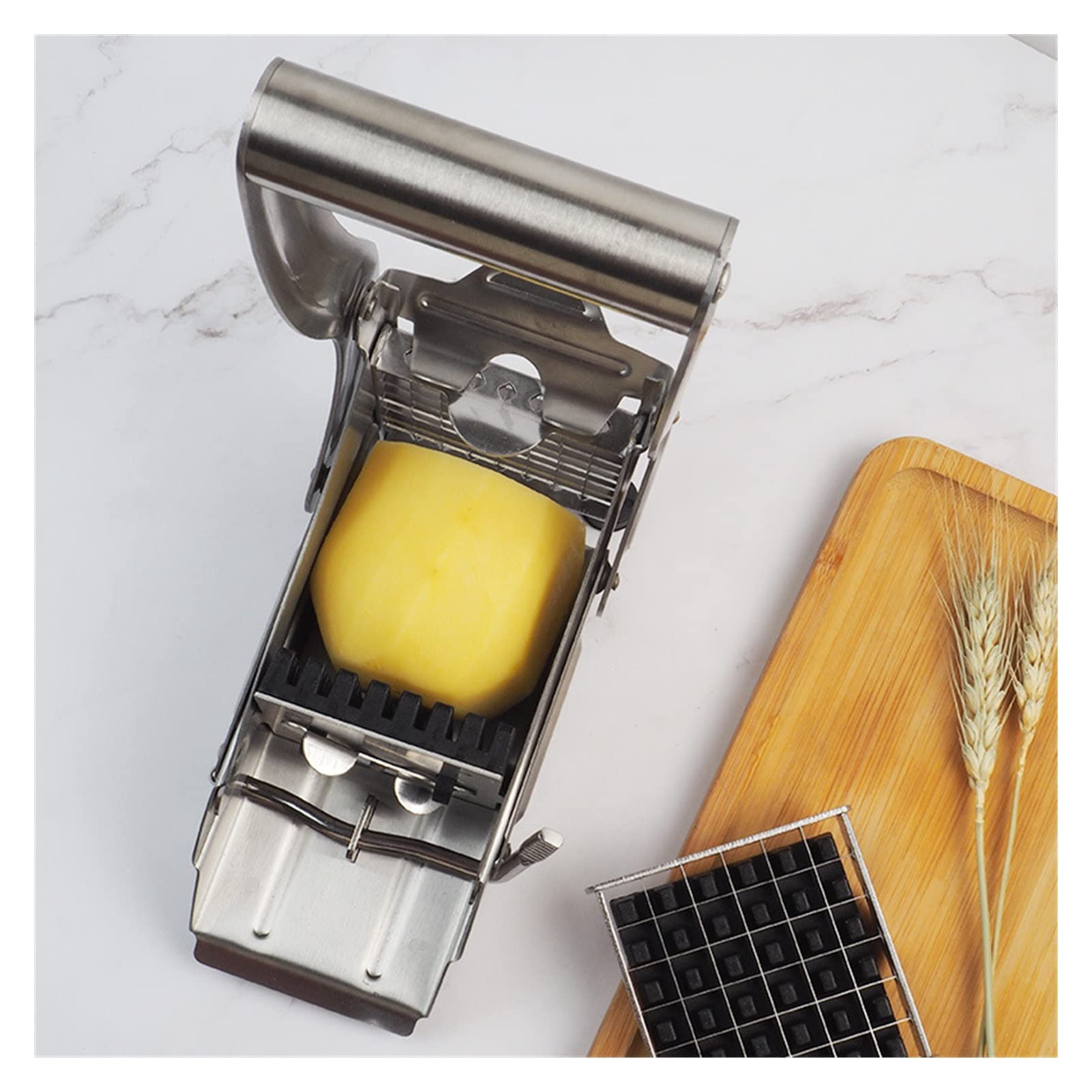 Kartoffelschneider French Fries Potato Vegetable Cutter Slicer Stainless Steel Potato Cutting Machine Chopper Kitchen Accessories Manual Processor Crinkle Cutter