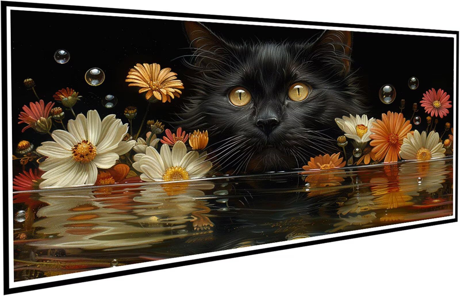 Diamentowe malowanie kota Diament Malarstwo dla dorosłych, 5D Diament Malarstwo Stokrotka Haft Diamenty Duży Format 80x160cm, DIY Rhinestone Ścieg krzyżykowy Ręczna aktywność do dekoracji ścian