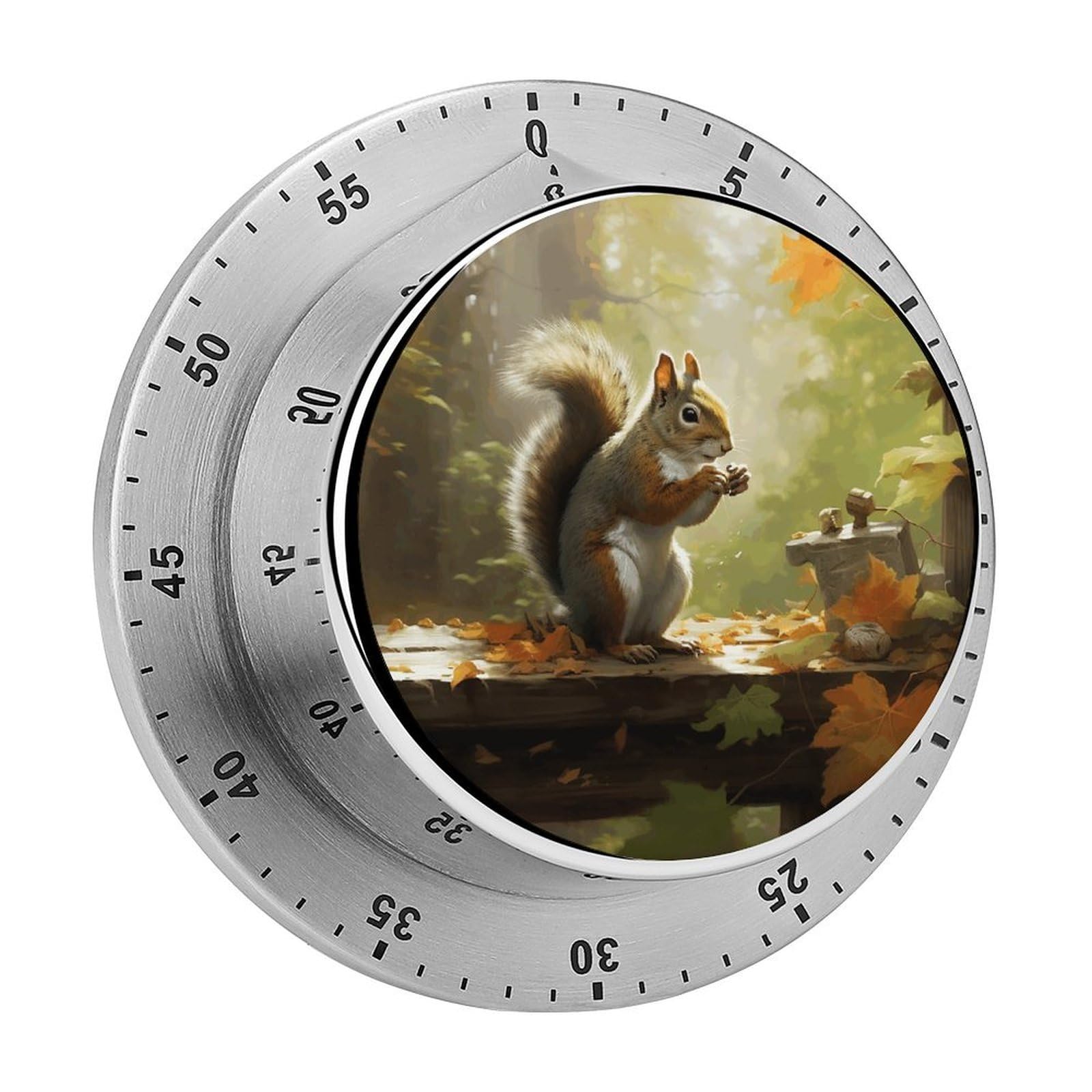 Adfgyerh Style Squirrel Eats Nuts Timer For Cooking, Kitchen Timer Magnetic No Batteries Required, Mechanical Timer With Loud Alarm, For Fitness Baking Exercise Oven