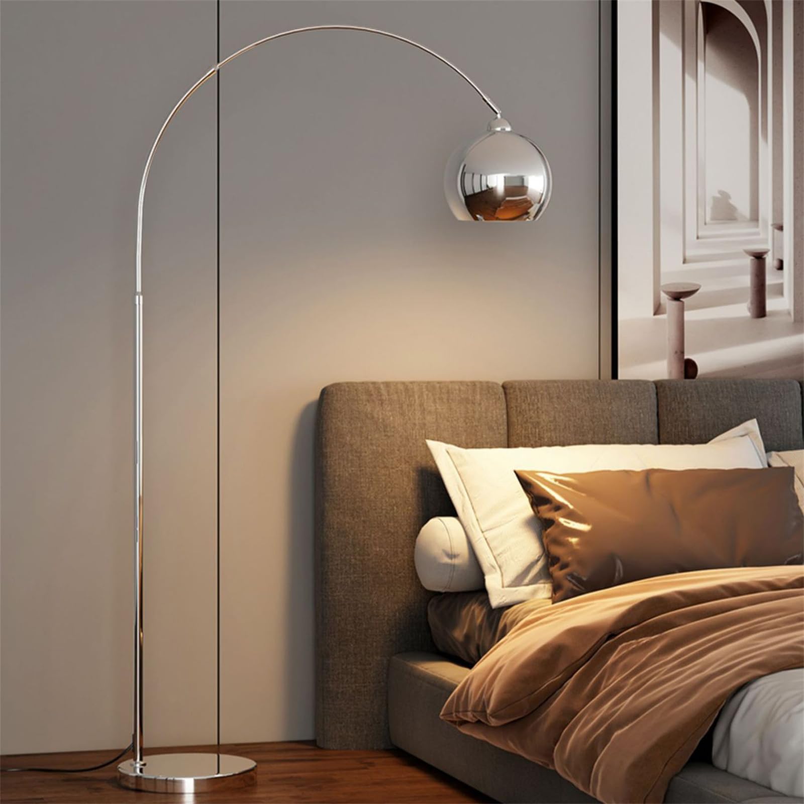 Standardowe lampy do salonu 71 "3 Temperatury Kolor marmurowa podstawa nowoczesna lampa podłogowa lampa łukowa do salonu z regulowanym kloszem do sypialni lampy