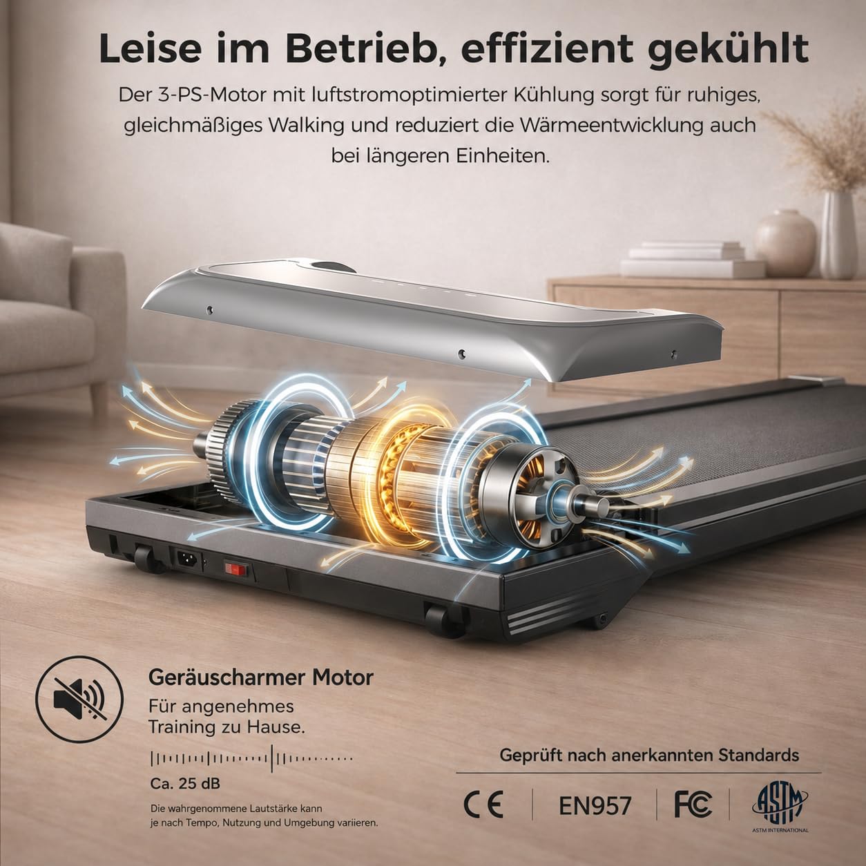 Niceday Laufband für Zuhause, 18% Steigung, 14 KM/H, Profi-Laufband | 46cm große lauffläche, Klappbar, Leiser 3HP Motor, 120 kg Tragkraft, Gelenkschonend für Zuhause