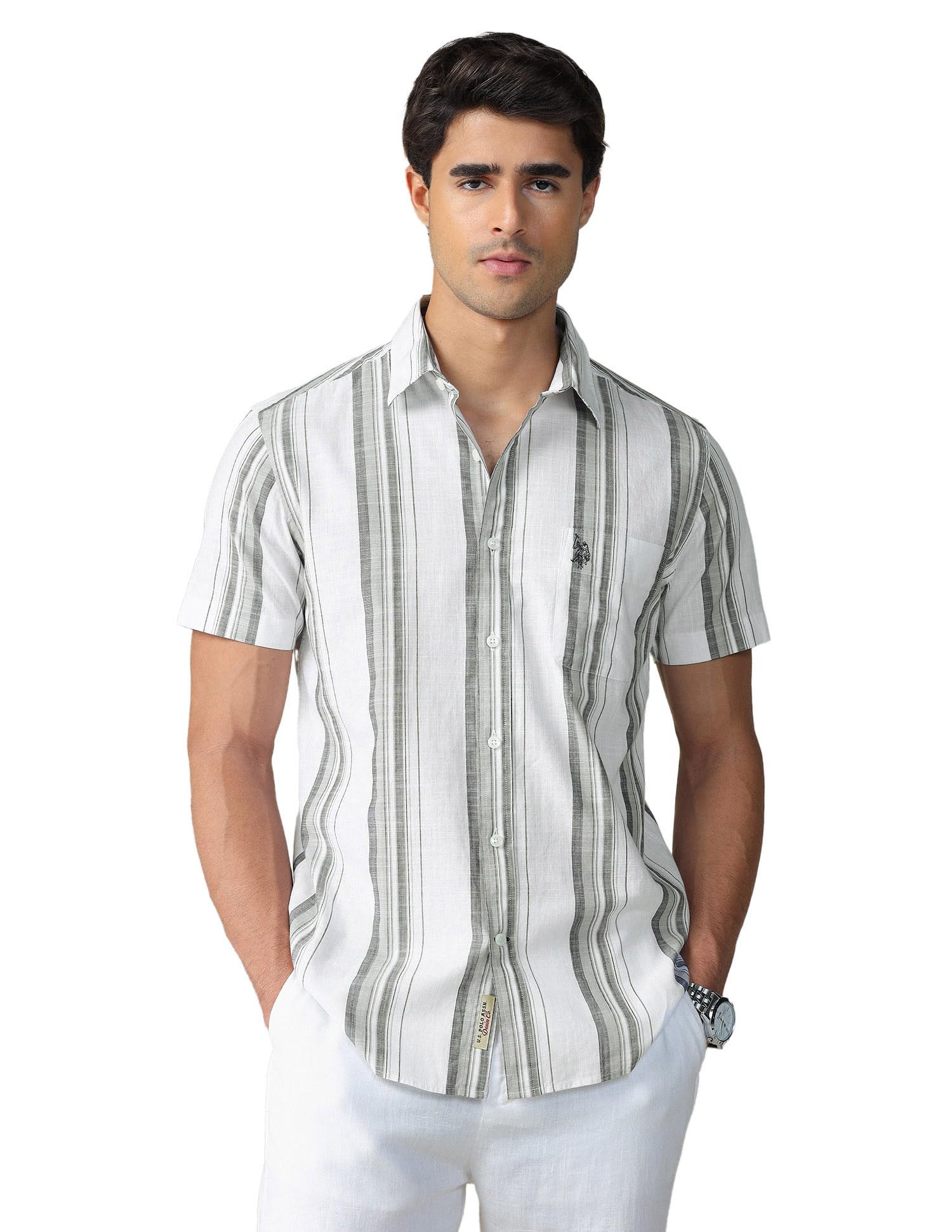 u.s. polo assn. denim co. Men's Striped Regular Fit Shirt-picture-20
