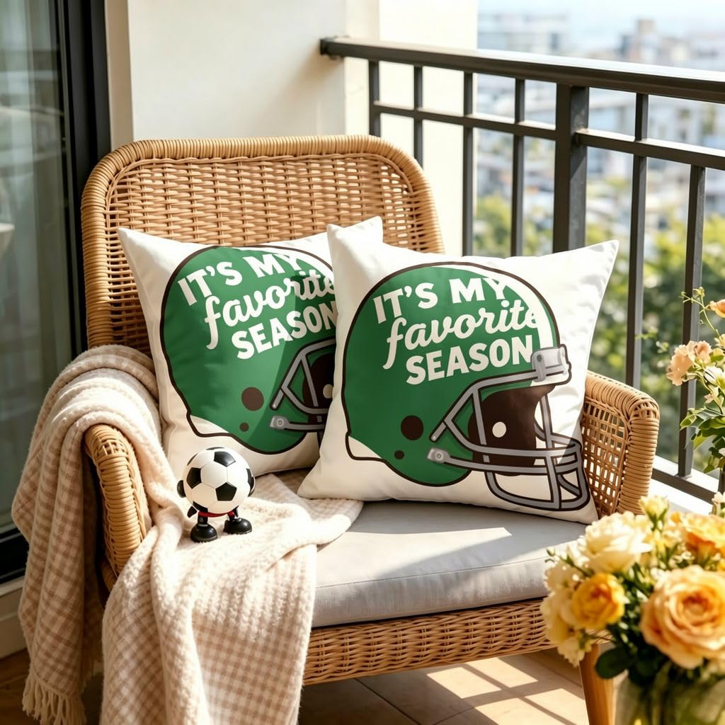 It's My Favorite Season Football Linen Pillow Covers -24x24