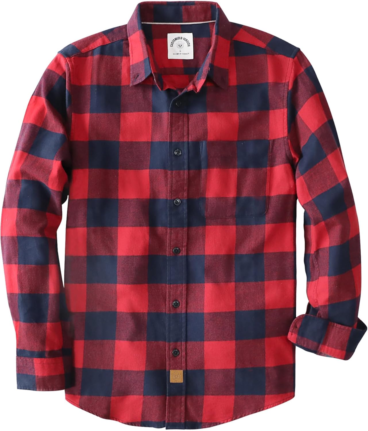 Dubinik® Flannel Shirt for Men 100% Cotton Mens Flannel Shirts Long Sleeve Plaid Soft Casual Button Down Shirt Men